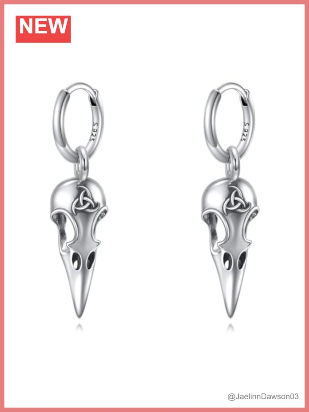 Sword Drop Earrings 925 Sterling Silver Dagger Hoop Dangle Viking
